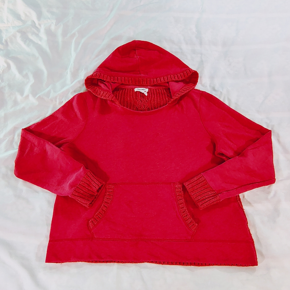 Aeropostale Women's Red Scoop Neck  Hooded Sweater